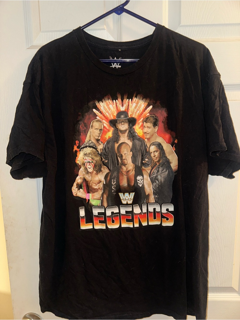 WWE Black Legends Graphic Short-Sleeve Tee with Multicolor Print - reproduction